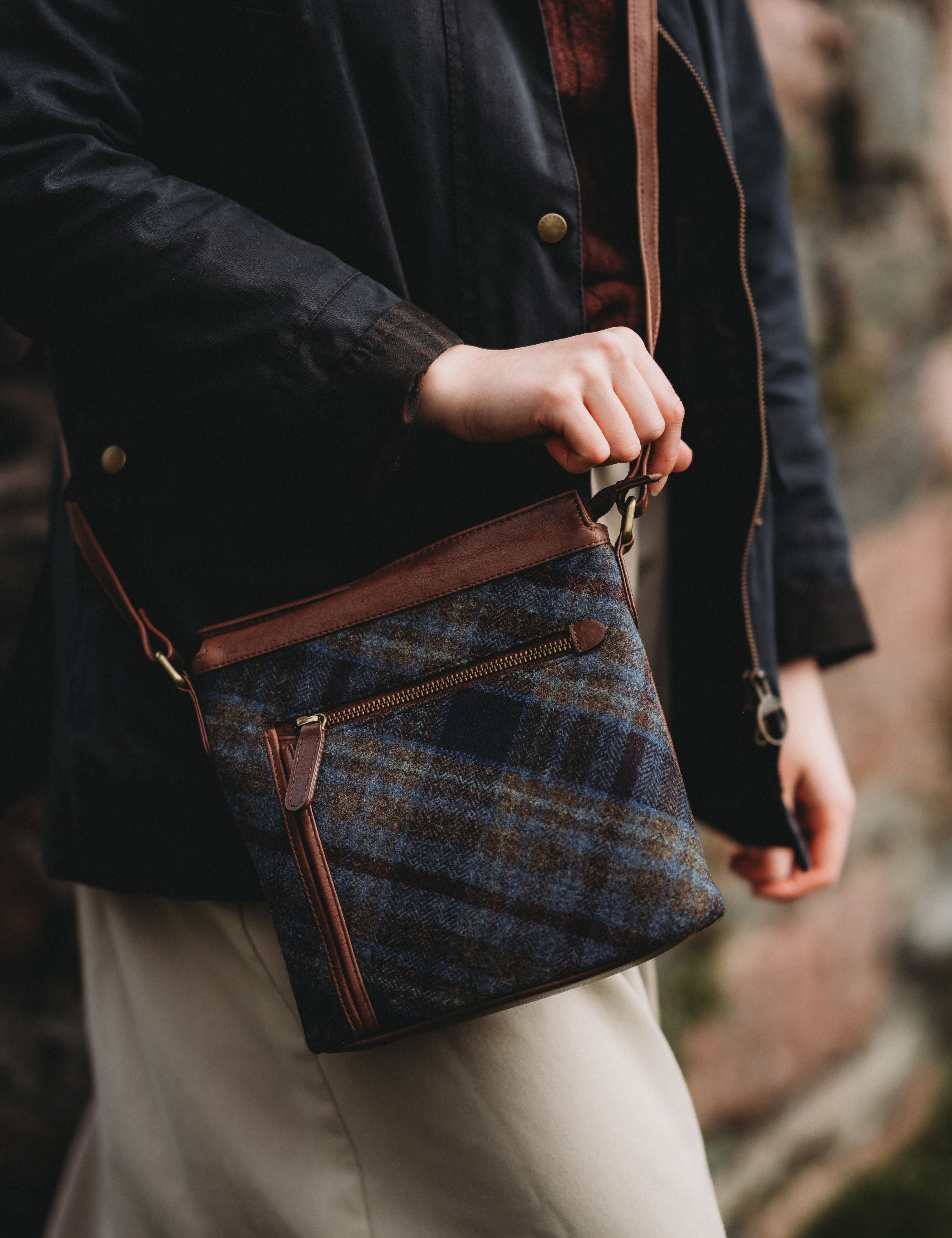 Tweed & Leather Ceitidh Square Bag