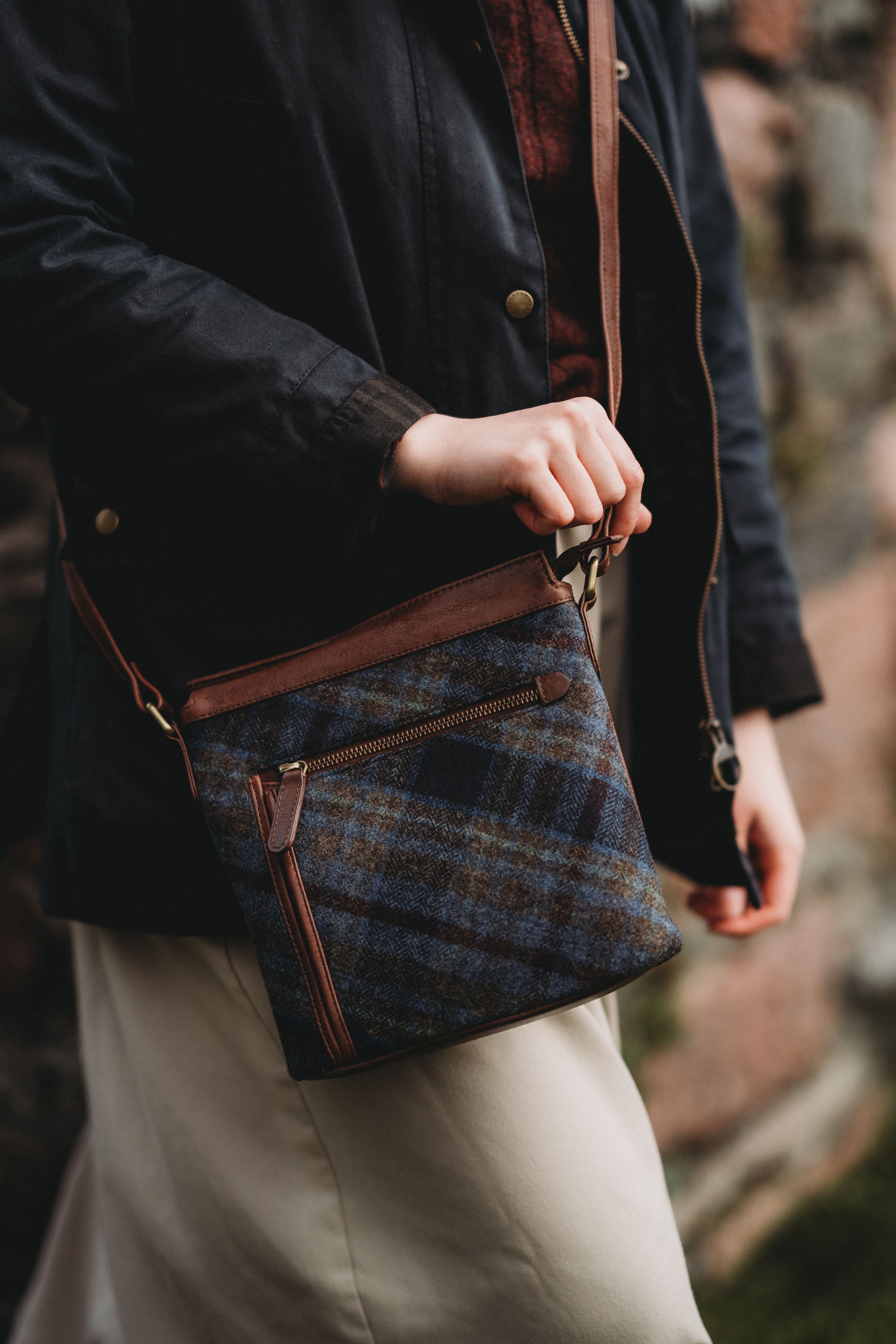Tweed & Leather Ceitidh Square Bag