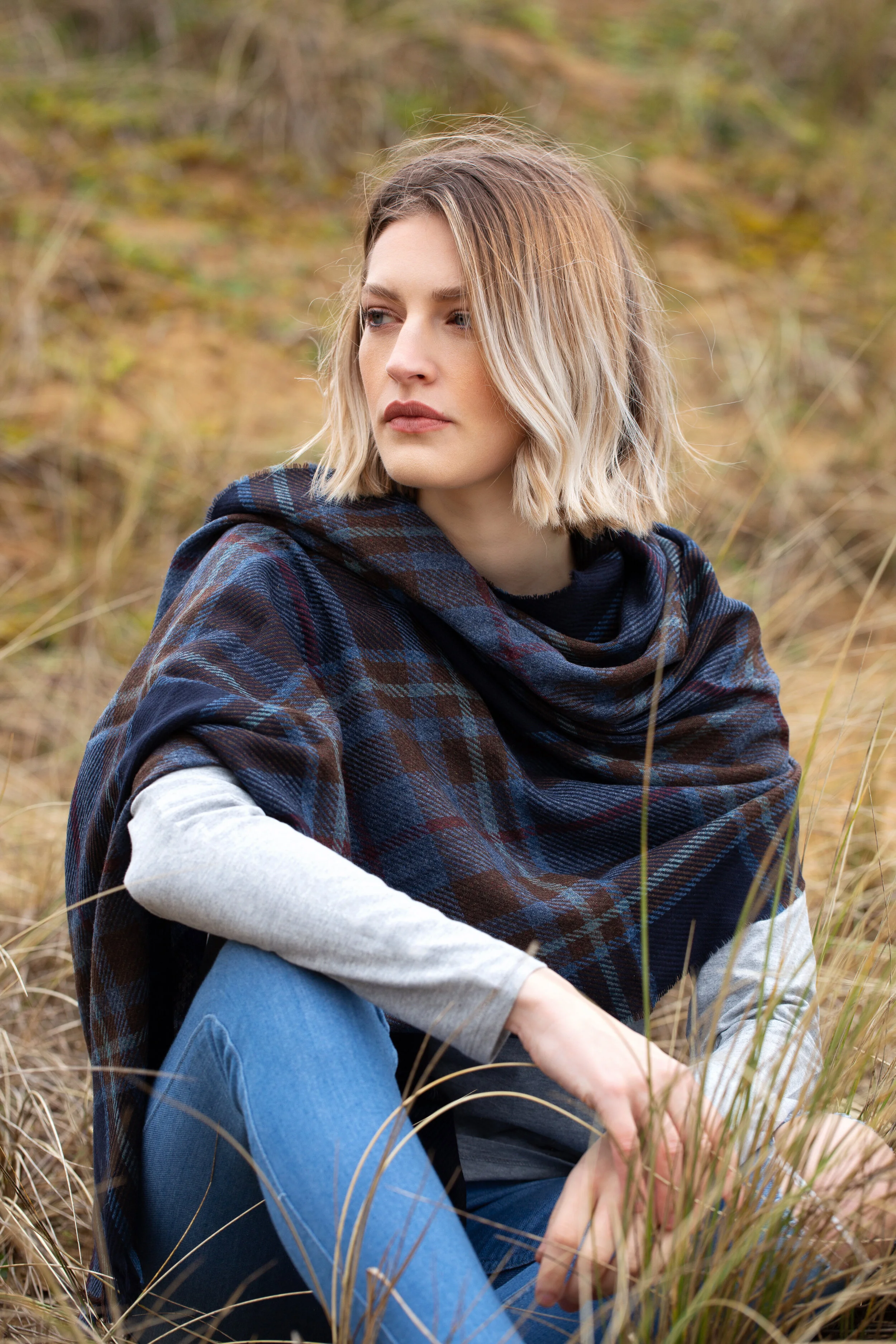 Lambswool & Cashmere Eilean Tartan Scarf