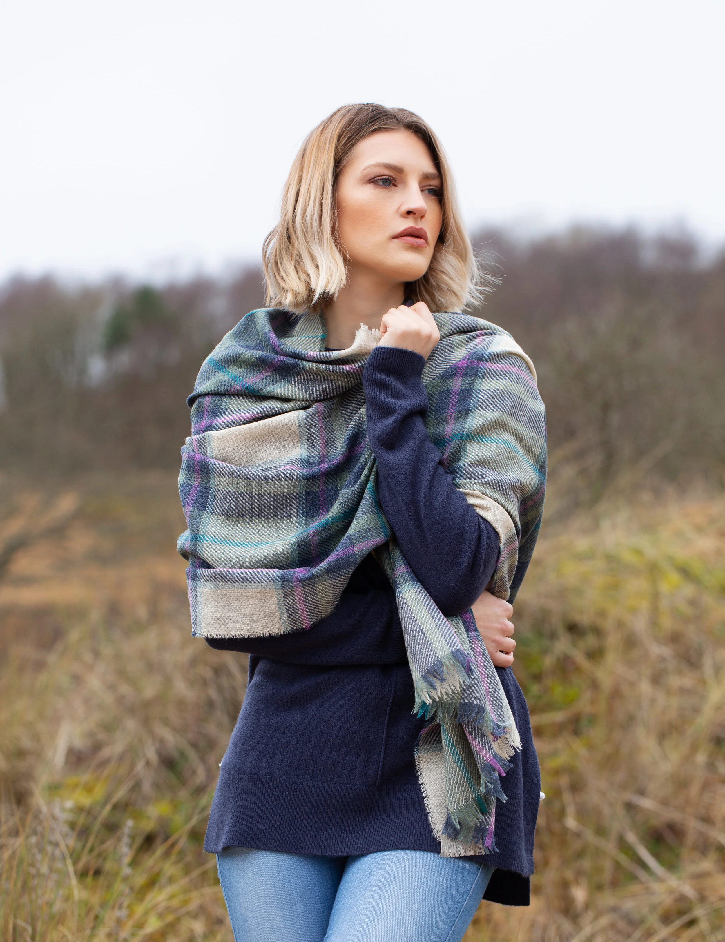 Lambswool & Cashmere Eilean Tartan Scarf