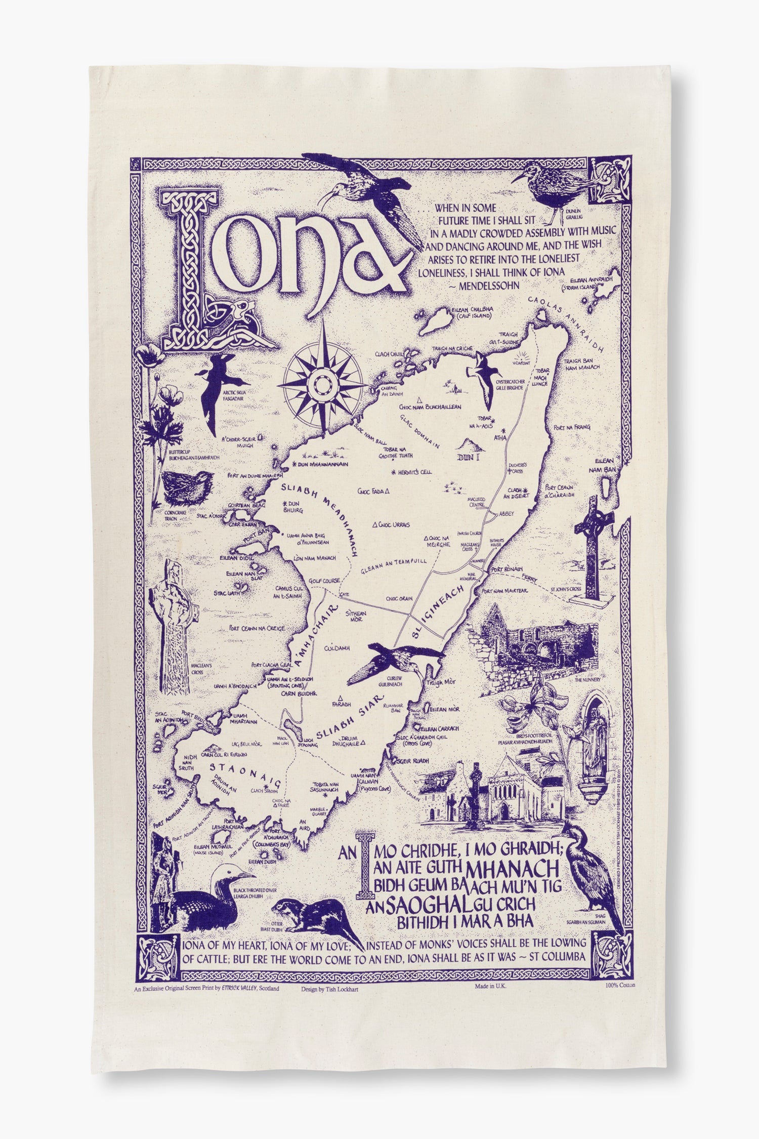 Map of Iona Tea Towel